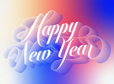 Happy New Year design glyphs glyphsapp gradient graphic design happy holidays happy new year lettering lettering artist script typography