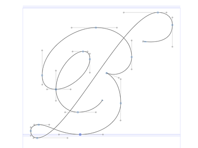 B bezier bezier curves glyphs graphic design lettering script