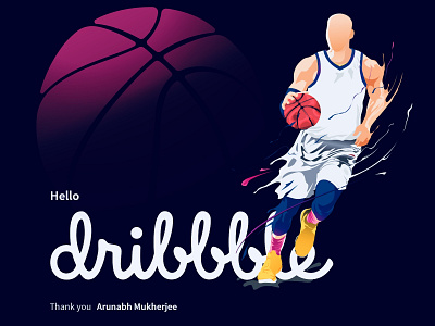 Debut Dribbble shot art basketball debuts debutshot dribbble firstshot illustration illustrator typography vector