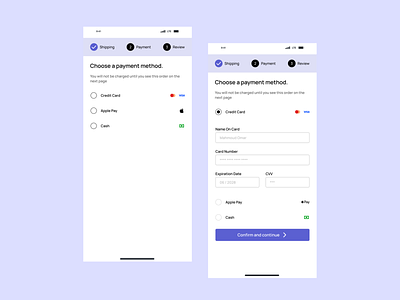 Checkout Screens app check checkout design designs method mobile out page payment screens typography ui uiux ux