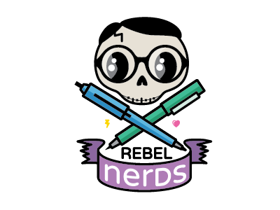 Rebel Nerds v02 braces glasses lol nerd pen rebel skull