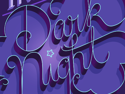 Darknight cursive dark handlettering night script type typography