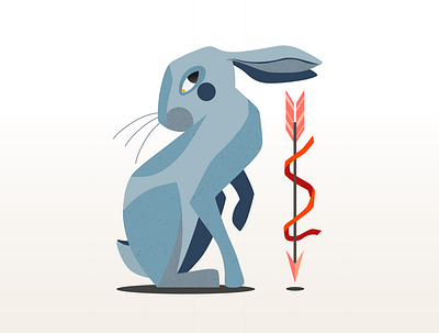 Hunters Hare adobe illustrator animal clean flat illustration art minimal vector