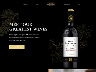 Louis Eschenauer Wine Website Concept design gastronomy ui ux webdesign website website design wine winery