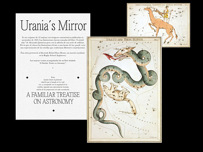 Urania´s Mirror design designer editorial design editorial layout editorial print editorial type graphicdesign postcard design postcard project typography design