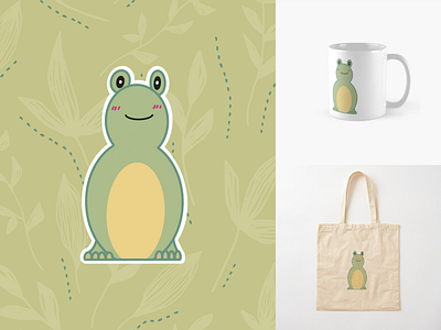 Friendly Frog Illustration design digital art digital illustration digitalart illustration illustration art illustrations illustrator procreate redbubble redbubbleshop