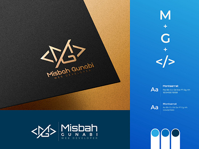 Wordmark Logo with MG for web Developer branding logo web developer logo