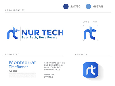 Tech Latter mark Logo with NT