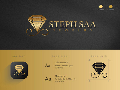 Logo for Jewelry Brand golden logo jewelry logo design