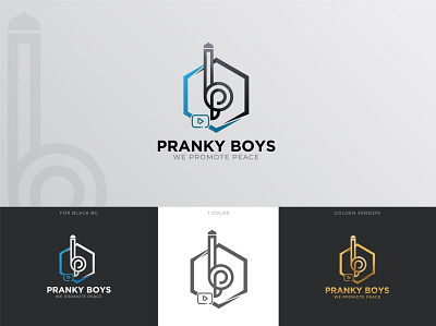 Logo for Pranky Boys word PB logo deisgn mahmud hm pranky boys