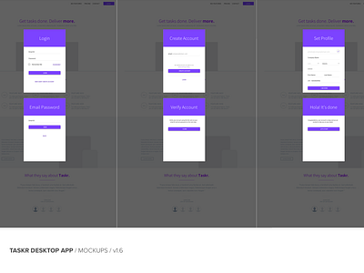 Taskr Desktop App - Signup Flow