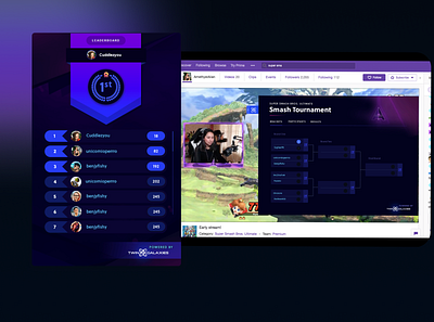 Twitch Tournament Bracket Extension & Overlay bracket extension gaming leaderboard overlay participants results streaming tournament