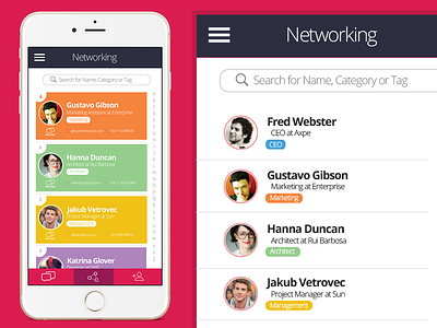 Design+Build Networking Screen app design digital design mobile social ui design