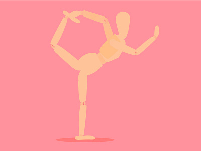 Yogi Doll asana dancer doll flat illustration illustrator pink simple yoga zen