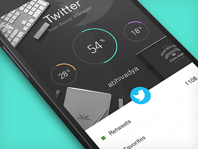 Twitter Social Manager 5.0 lollipop analytic android flat minimal nexus social twitter ui ux