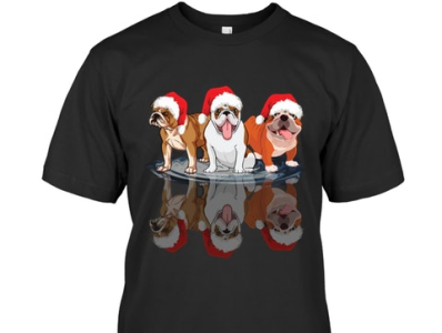 Bulldog Christmas-T-Shirt website link 👇