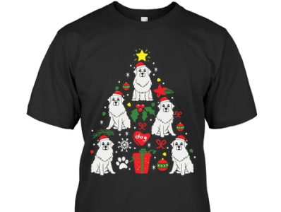 Great Pyrenees Dog Christmas-T-Shirt website link 👇