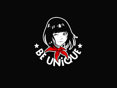 Be unique logo character concept girl illustration logo