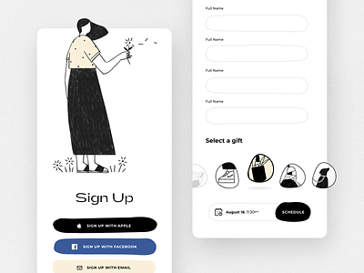 Sign up screen - mobile app covid covid 19 gift illustration login mobile mobile app mobile apps mobile ui pandemic sign up signup ui uidesign ux uxdesign