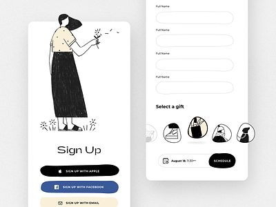 Sign up screen - mobile app