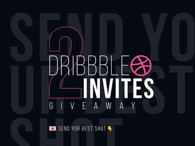 2 New Dribbble Invites! 2 bebas neue black draft drafted dribbble giveaway invite pink uidesign