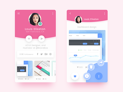 Dribbble concept app concept dribbble mobile pink prototype redesign