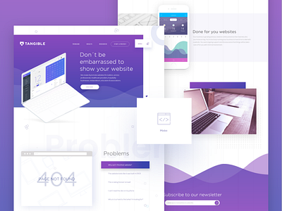 Team Tangible Website clay develop home purple redesign site team violet waves web