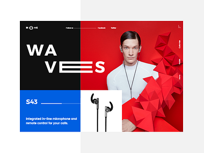 Headphones slider #2 colorfull colors design headphones mondrianizm sound ui uidesign ux uxdesign waves