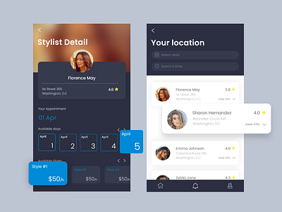 Roll Call App #1 app call client hair ios reservation roll saloon stylist uidesign uxdesign