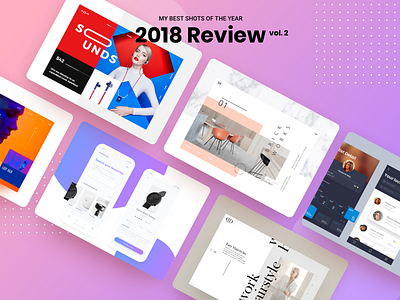2018 Review 2 2018 2019 app celebrate dribbble happy holidays new year shots uidesign uxdesign