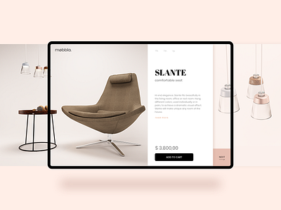 Product Slante chair ecommerce elegant furniture lounge luxury minimal product product catalog slider web design