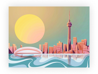 Toronto editorial illustration illustration illustration art procreate procreate art travel travel illustration