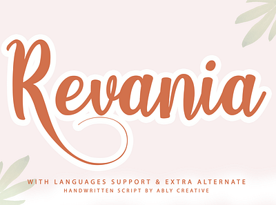 Revania creativefabrica creativemarket font awesome font design font logo fontbundle handwrittenfont lettering font modernfont scriptfont trendingfont