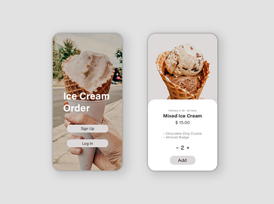Ice Cream App app app design dailyui dailyuichallenge design mobile app ui ux vector web