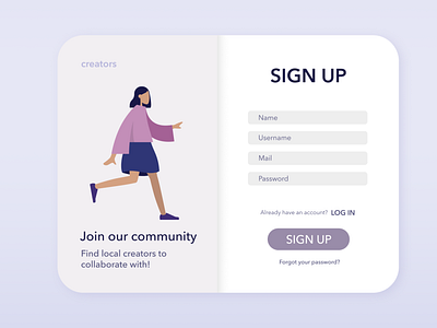 Sign Up Design | Creators Community