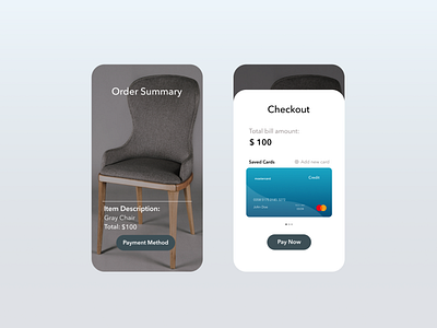 Credit Card Check Out - Furniture Store Mobile App