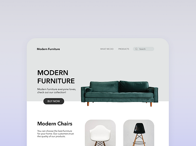 Landing Page - Furniture | UI Daily Challenge 003 dailyui dailyuichallenge design ui ui design