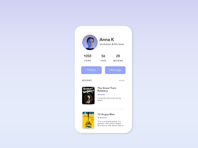 User Profile - Movie Reviews - Daily UI 006