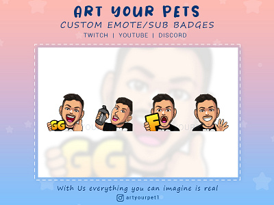 CUSTOM EMOTES art badges emoteart emotestwitch graphicdesign