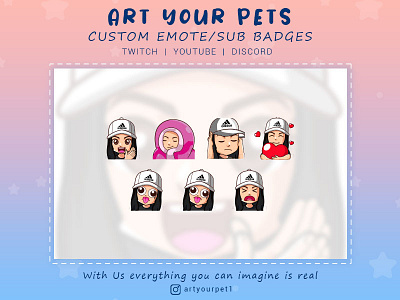 CUSTOM EMOTES BASED ON CLIENT'S PICTURE 2d art emoteart graphicdesign