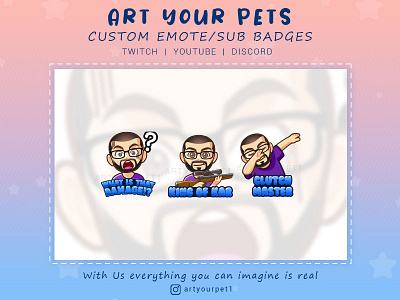 CUSTOM TWITCH EMOTES 2d art emotestwitch graphicdesign