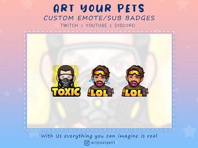 CUSTOM EMOTES 2d art emotestwitch graphicdesign