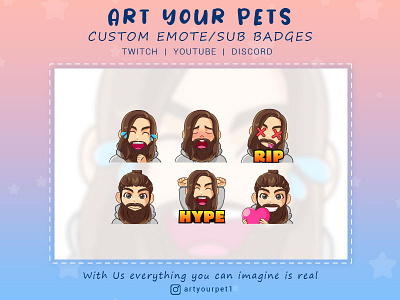 CUSTOM EMOTES 2d art badges design emoteart emotestwitch graphicdesign logodesign