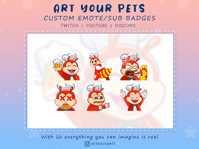 CUSTOM EMOTES 2d art emoteart emotestwitch graphicdesign