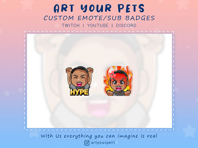 CUSTOM EMOTES 2d art badges emoteart emotestwitch graphicdesign logodesign