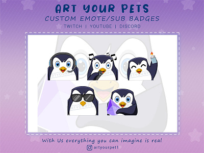 Penguin 2d art emoteart emotestwitch graphicdesign
