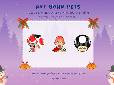 Mushroom emotes 2d art emoteart emotestwitch graphicdesign