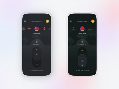 VPN app homescreen concept