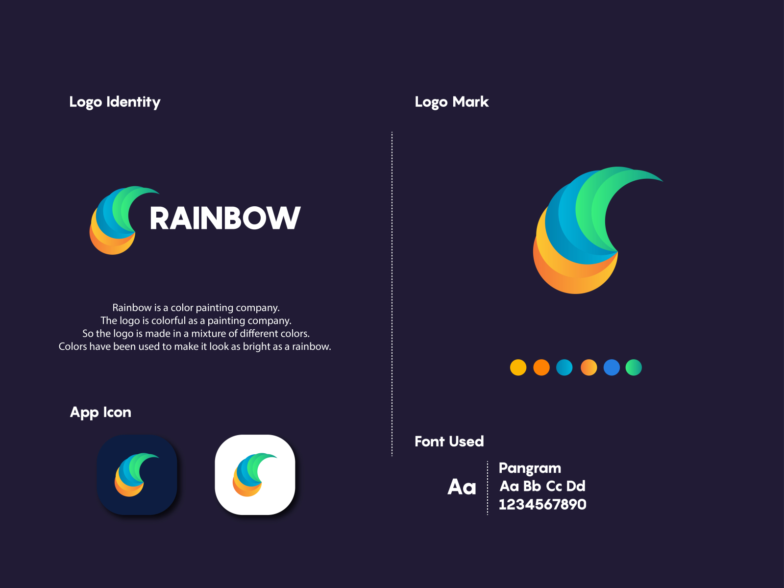 Rainbow with rain logo design template Royalty Free Vector