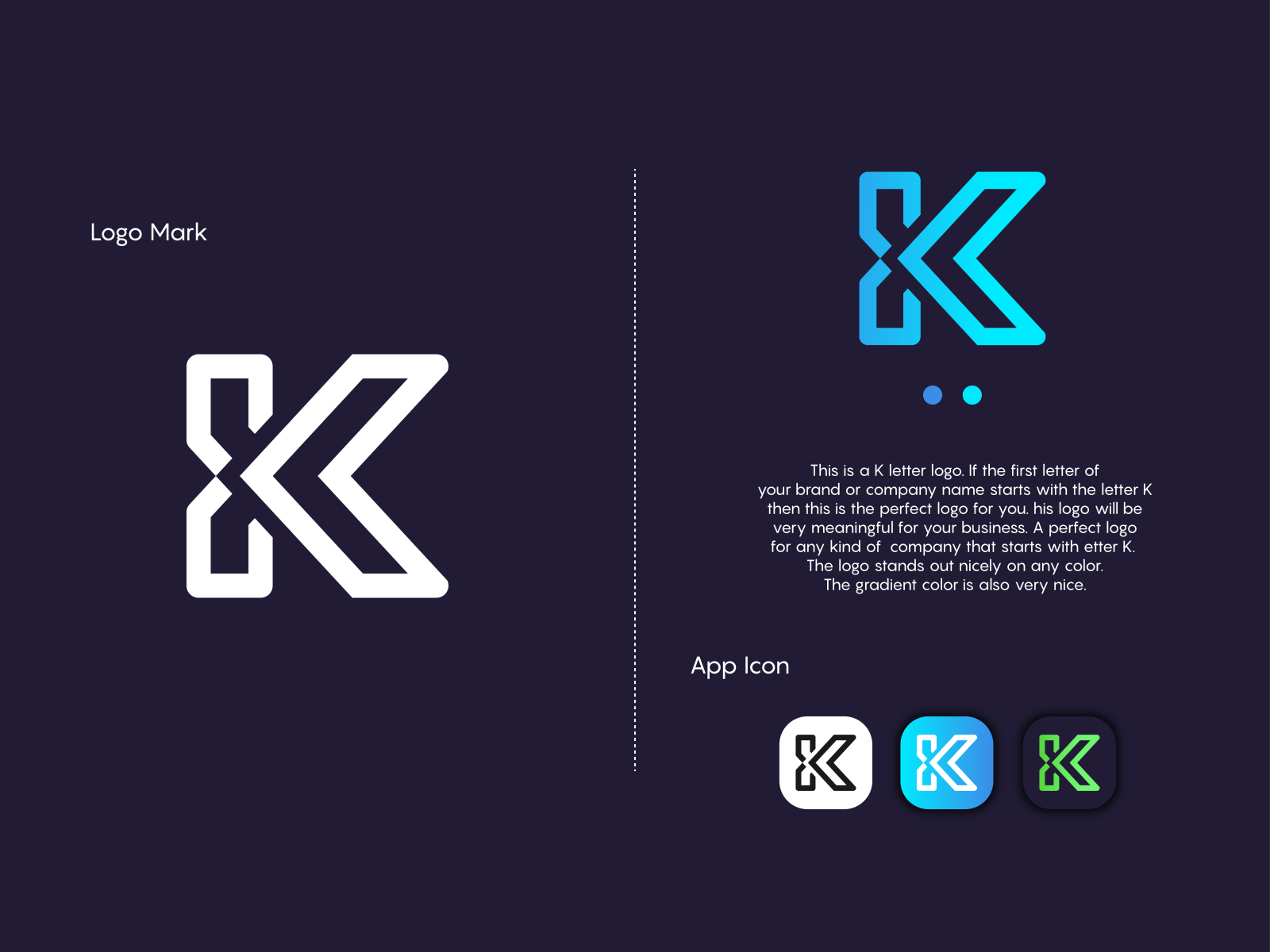 Initial letter K logo design vector dark concept with golden square  element. K letter logo design. Stock Vector | Adobe Stock